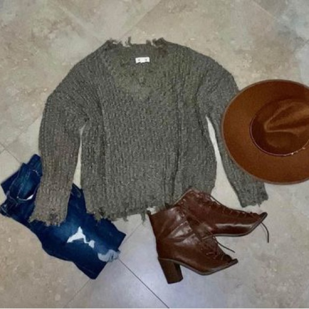 Distressed Oversized Sweater